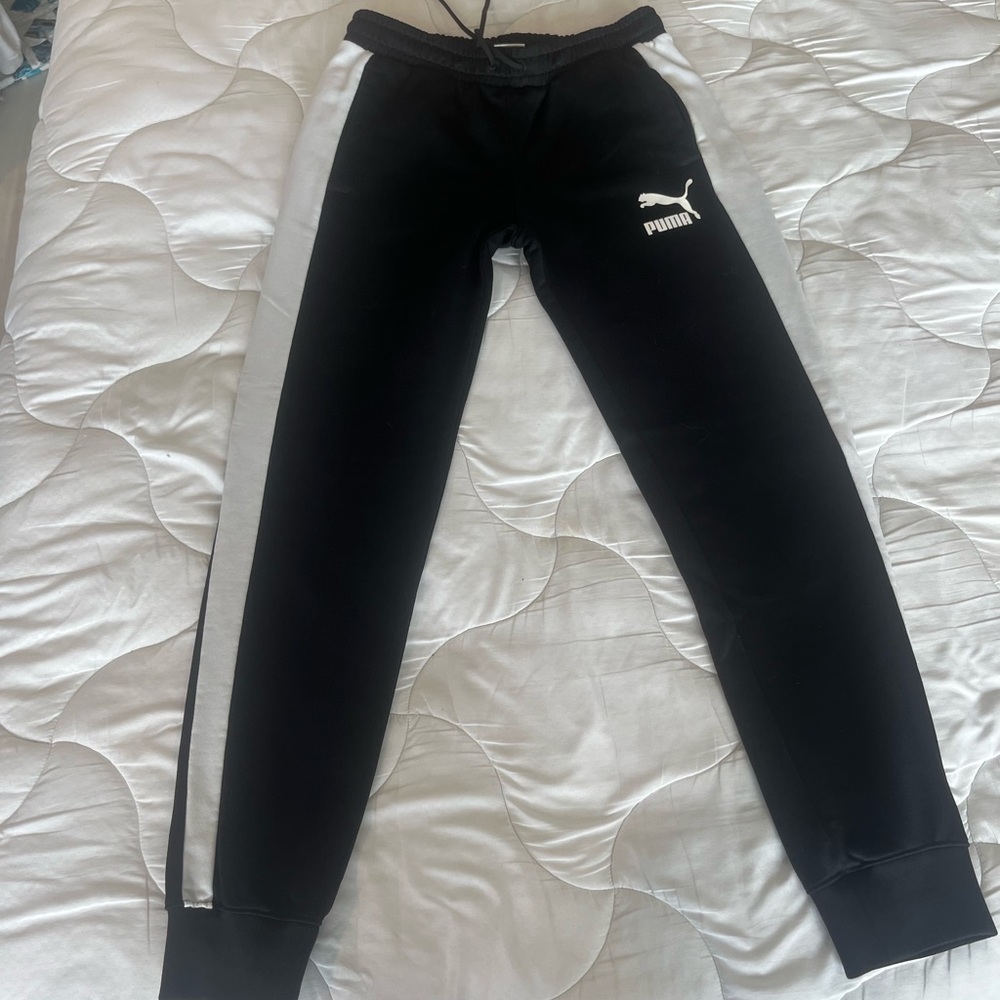 Puma Black and White Joggers